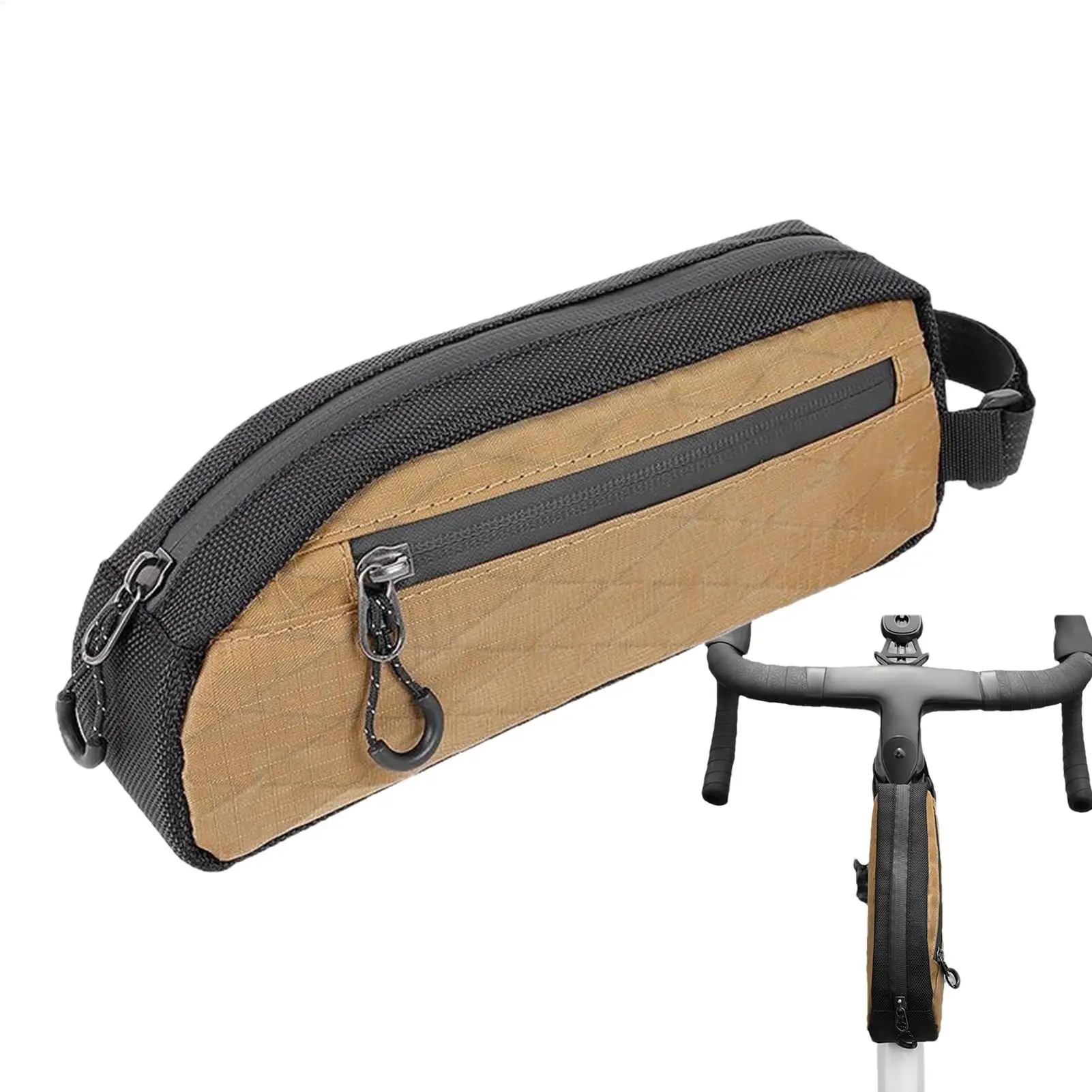 

Front Frame Bag Front Bike Bag Waterproof Cycling Accessories Organizer With Side Zipper Front-Mounted Tool Pouch For Commuting