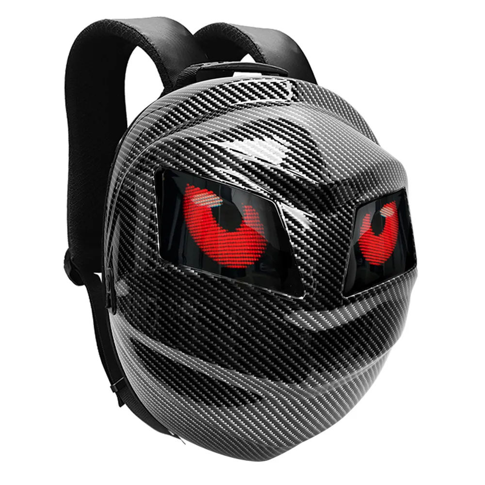 

LED Backpack Helmet Bags for Men Hard Shell Waterproof LED Eyes Motorcycle Knight Backpacks Women Bag School Bags Rugzak