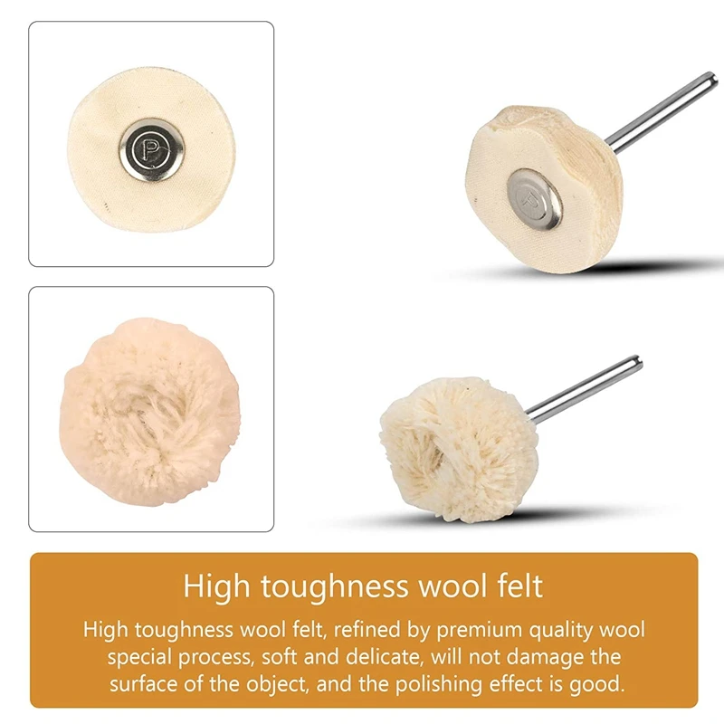 40Pcs Polishing Brush Buffing Wheels Soft Fine Buff Wheels for Polishing Jewelry Dremel Rotary Drill Tool Accessories