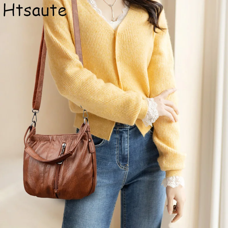 

Women PU Leather Handbags Soft Mother's Messenger Crossbody Bag High Quality Female Leather Shoulder Bag Ladies Sac A Main