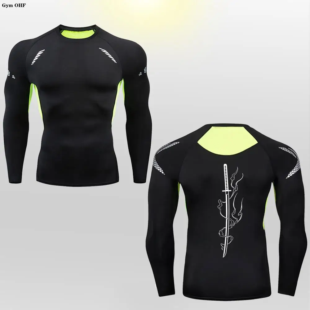 

Outdoor Sportswear Compression Shirt Men Rashgard Fitness Long Sleeves Running T Shirt Men Gym Tops Football Jerses Sport Tight