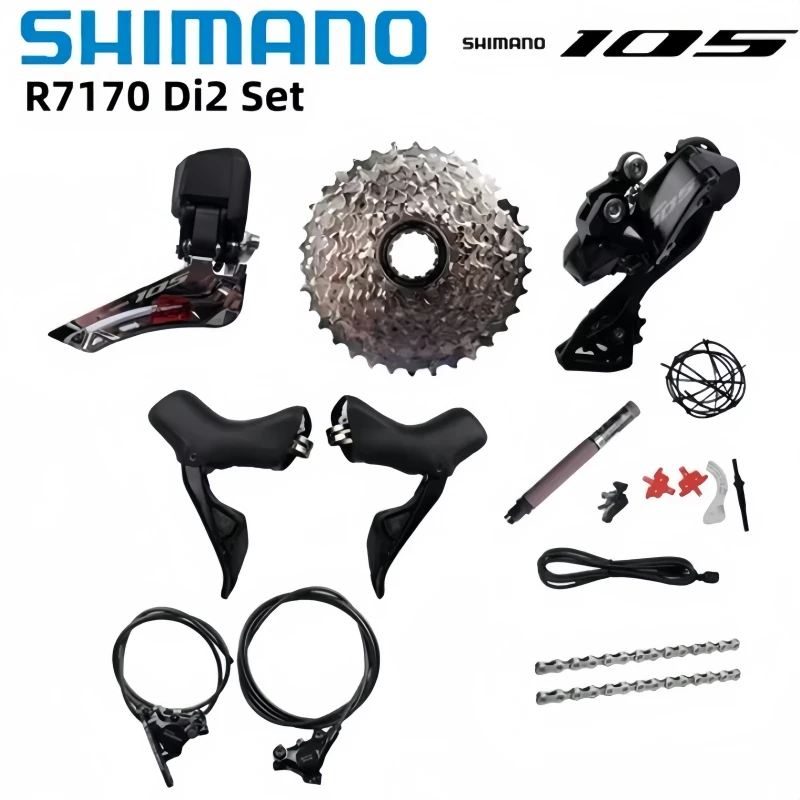 

Shimano Di2 105 R7170 Электронная часть Комплект гидравлических дисковых тормозов Передний переключатель R7150 2x12s RD-R7150 CS-R7100 DN300 Di2 Set