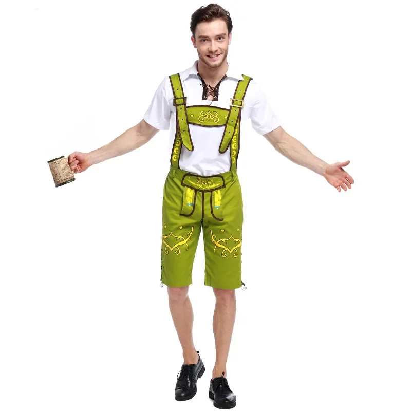 M-2XL Oktoberfest reggicalze Lederhosen Costume Halloween Man Beer Carnival Party Outfit