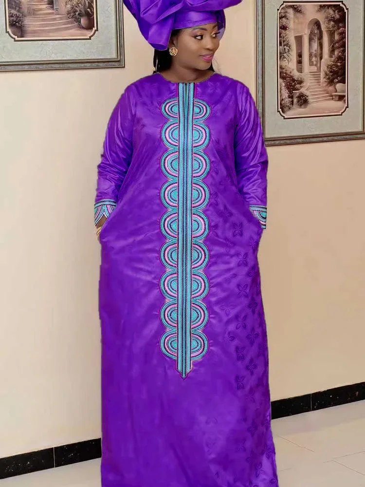 

Latest Hot Selling Bazin Riche Dress for African Ankara Women's Wedding, Party, and Daily Wear - Bazin Riche Dashiki Robe