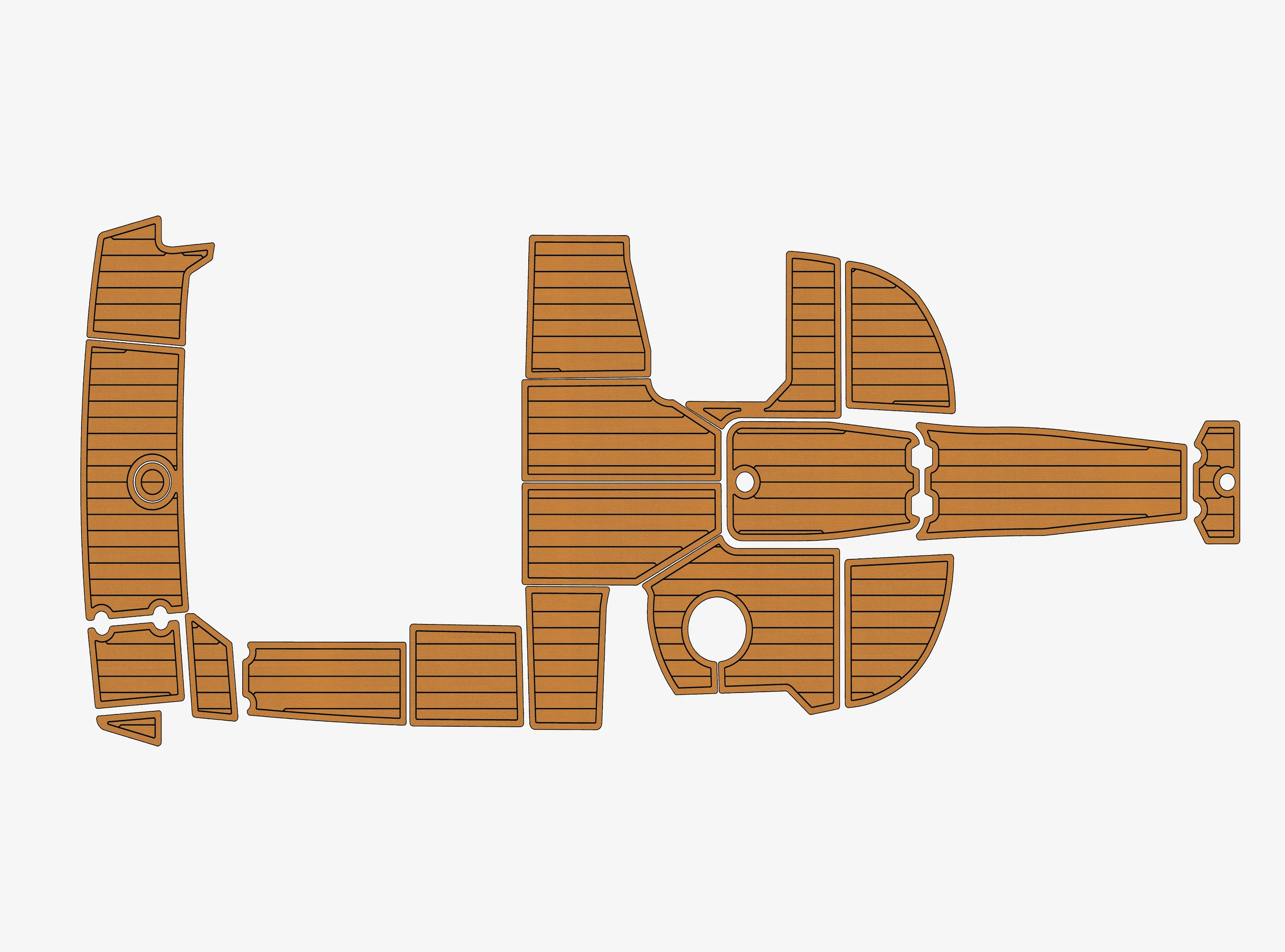 

Non-Slip EVA Faux Teak Marine Mat Self-Adhesive 6mm Yacht Cockpit Pad for 2018-2021 Monterey M22 Boat Decking Easy Install