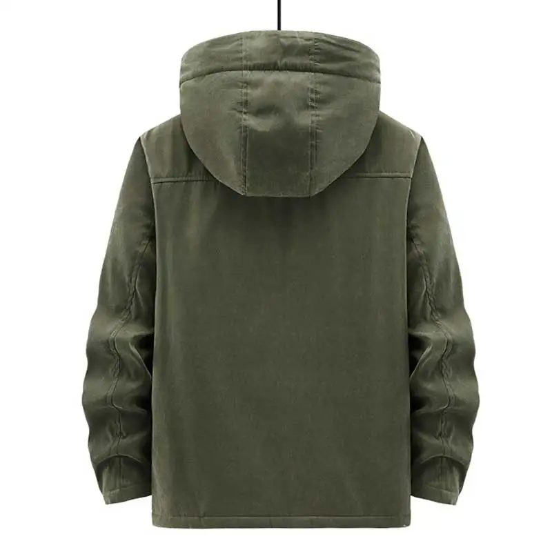 Abrigo militar de lana de cordero para hombre, parka gruesa y cálida, resistente al desgaste, a prueba de viento, Chaqueta de algodón con capucha, a