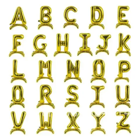 

Alphabet Letter Balloon Number Gold Balloon Stand 32inch Aluminum Foil Wedding Birthday Party Decor Kids Adult Baby Shower