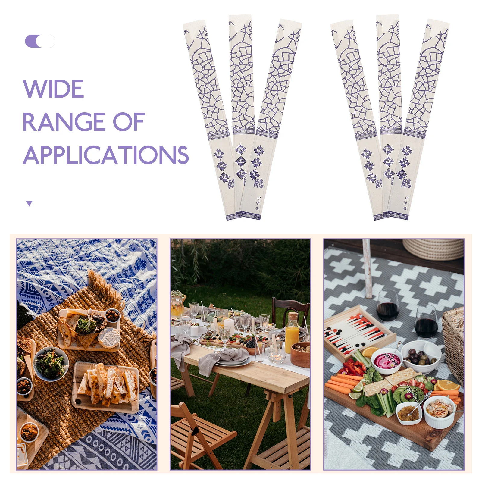 

500Pcs Disposable Chopsticks Pouches Food Safe Paper Cutlery Sleeves Easy Travel Storage Paper Chopsticks Sleeve