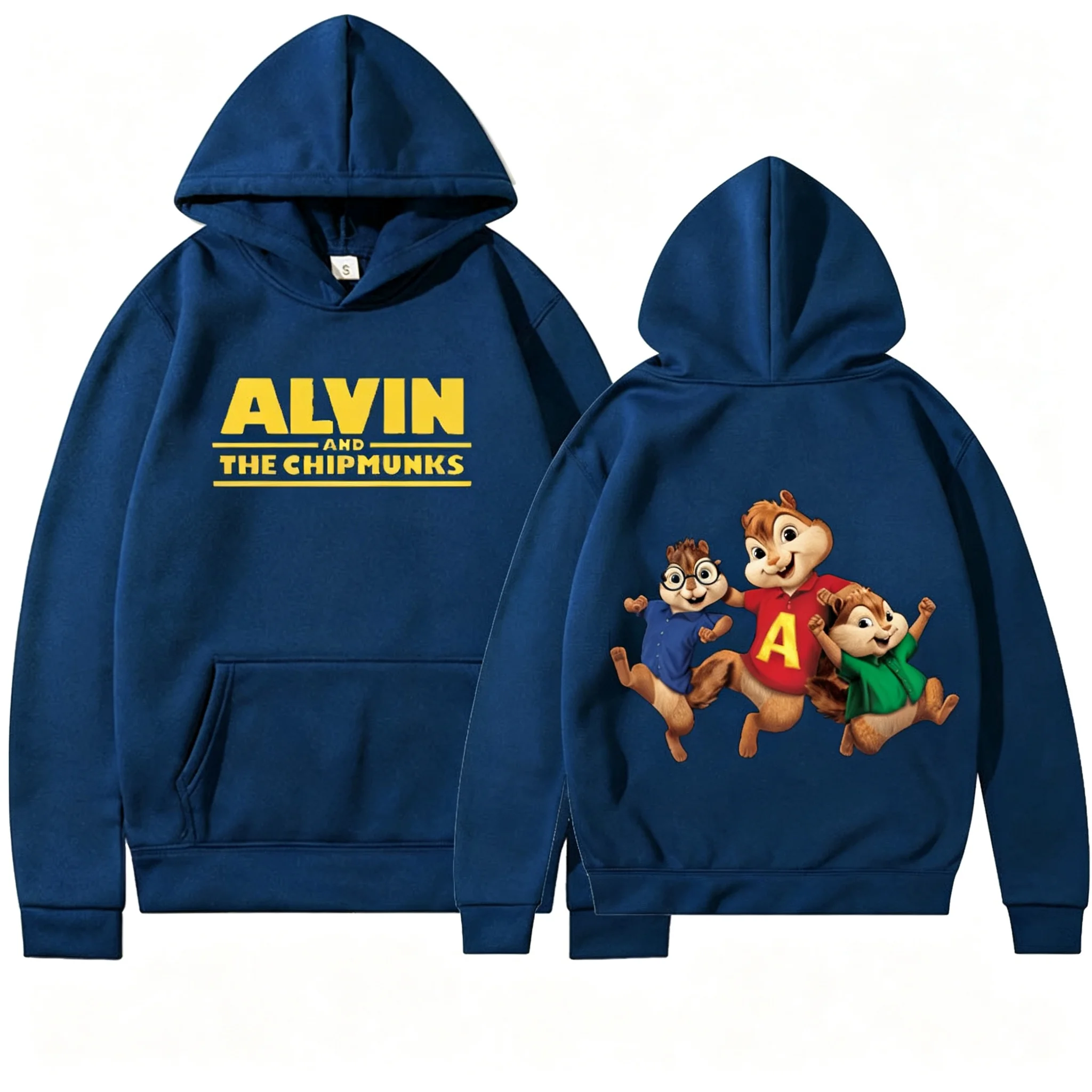 Alvin und die Chipmunks 2027, modische, unisex Freizeit-Sportbekleidung, Herren-Kapuzenpullover, Alvin-Chipmunk-Halloween-Kostüm, Damen-Pullover-Oberteile. – Detail 14