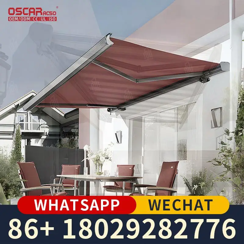 

Full Box Window Terrace Full Cassette Arm Components Outdoor Waterproof Automatic Motorized for Balconies Patios Gardens Retrac