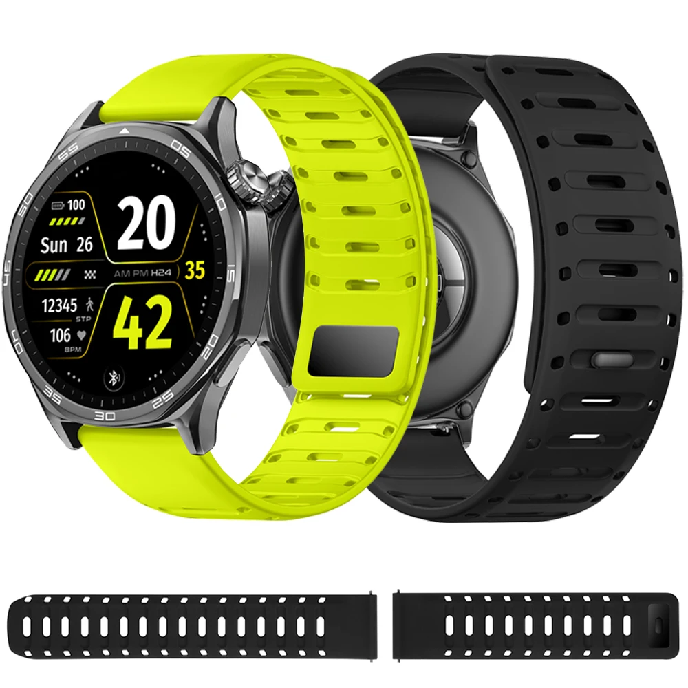 

22mm Magnetic Silicone Band for Huawei Watch GT5 Pro/5 4 3 46mm Sport Wristband for Amazfit GTR 47mm/GTR 4/Bip 5 6/Balance Strap