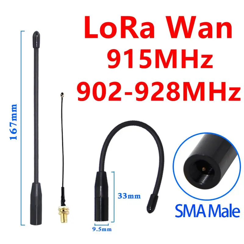 LoRa Wan 915MHz Soft Whip Antenna 922MHz 923MHz 902-928MHz 915-928MHz 920-923MHz Antenna for Meshtastic High Efficiency Antenna