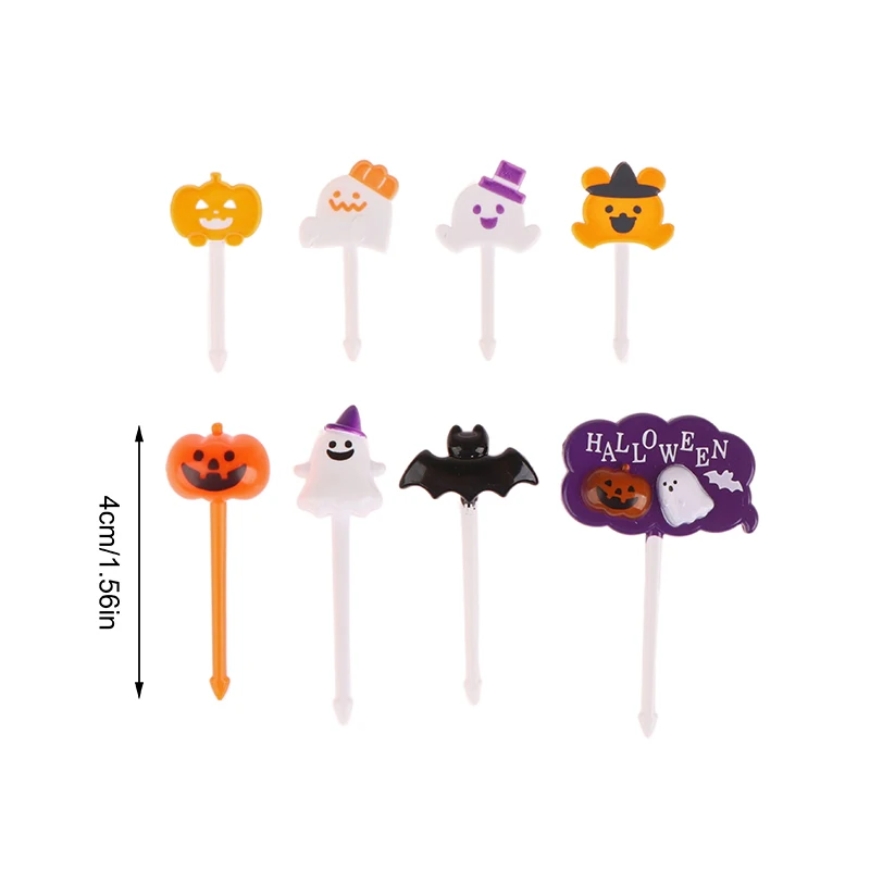 1Pack Halloween Cocktail Picks Fruit Fork Creative Fashion Childrens Holiday Fruit Fork Set Cake Stick Desserts Forks