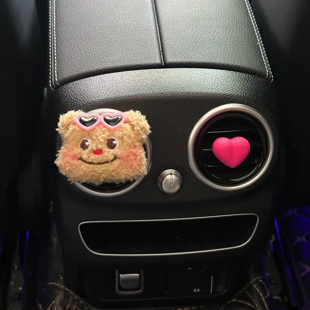 Car Perfume Clip Cute Butter Bear Air Outlet Car Air Freshener Peach Blossom Aroma Diffuser Car Decoration Accessories Fresh Air