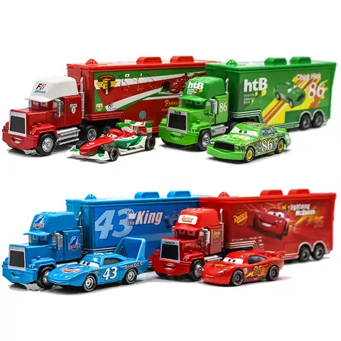 Disney Pixar Bilar 3 Lightning McQueen Jackson Storm Chick Hicks Diecast Container Truck Metalllegering Modell Leksaker Födelsedagspresenter 10 best sales gratis diecast-bilar - №9
