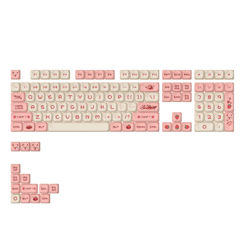 Akko Bear Theme 122 Keys Keycap Set OEM Profile PBT Dye-Sub/Double-Shot for 61/64/68/84/75/87Keys MX Gaming Mechanical Keyboard