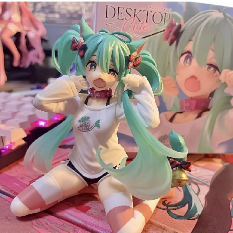 Hatsune Miku القط الأذن قصيرة الأكمام منامة Chuyin يدوية الصنع MIKU المشهد نموذج أنيمي فتاة الجمال الجدول الديكور هدية