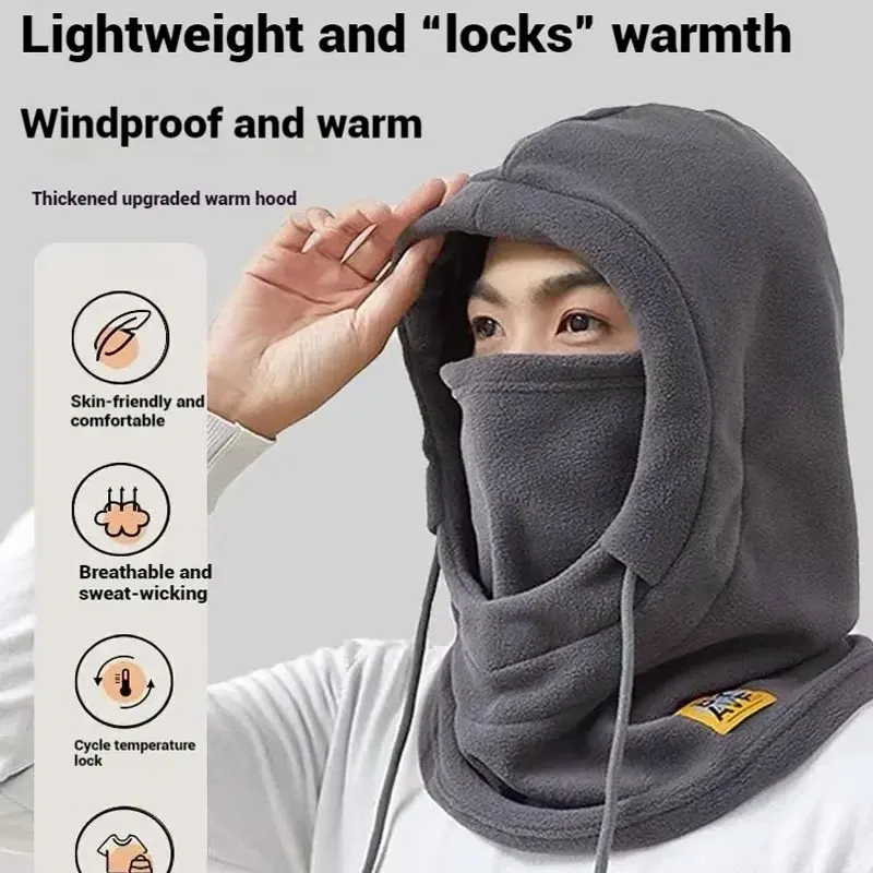 3-in-1 Winter Warm Hat with Mask and Neck Warmer Windproof Balaclava for Men and Women Cycling Cold Weather Protection