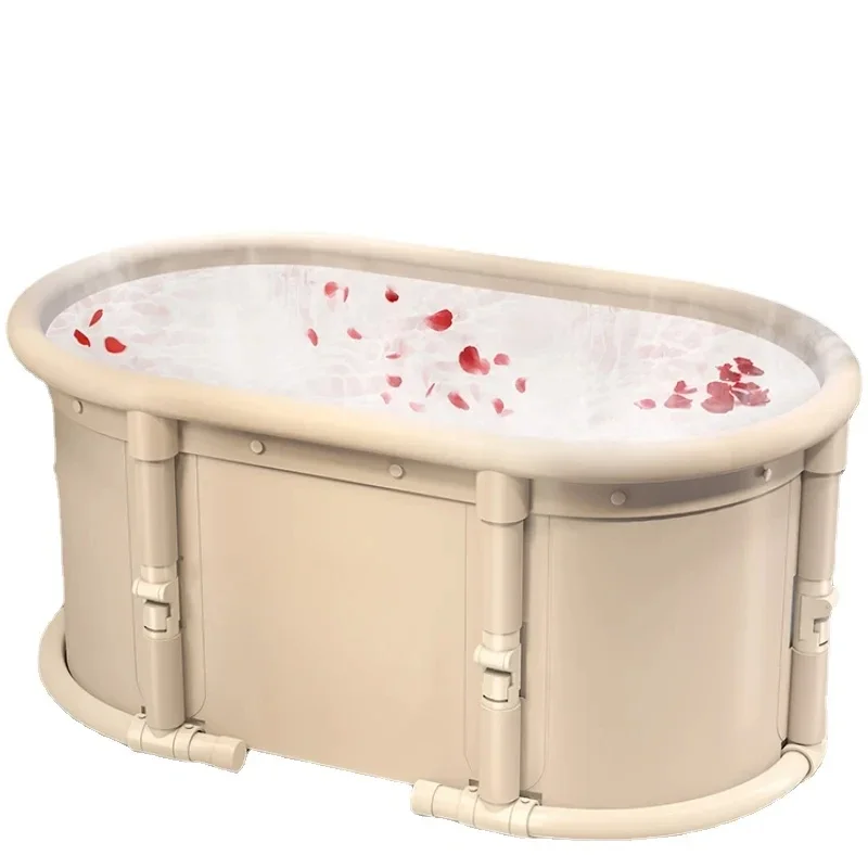 All-Age Portable Bathtub Extended Full Body Soak Tub Folding Design Six-Layer Thick Material-Safe  Solution