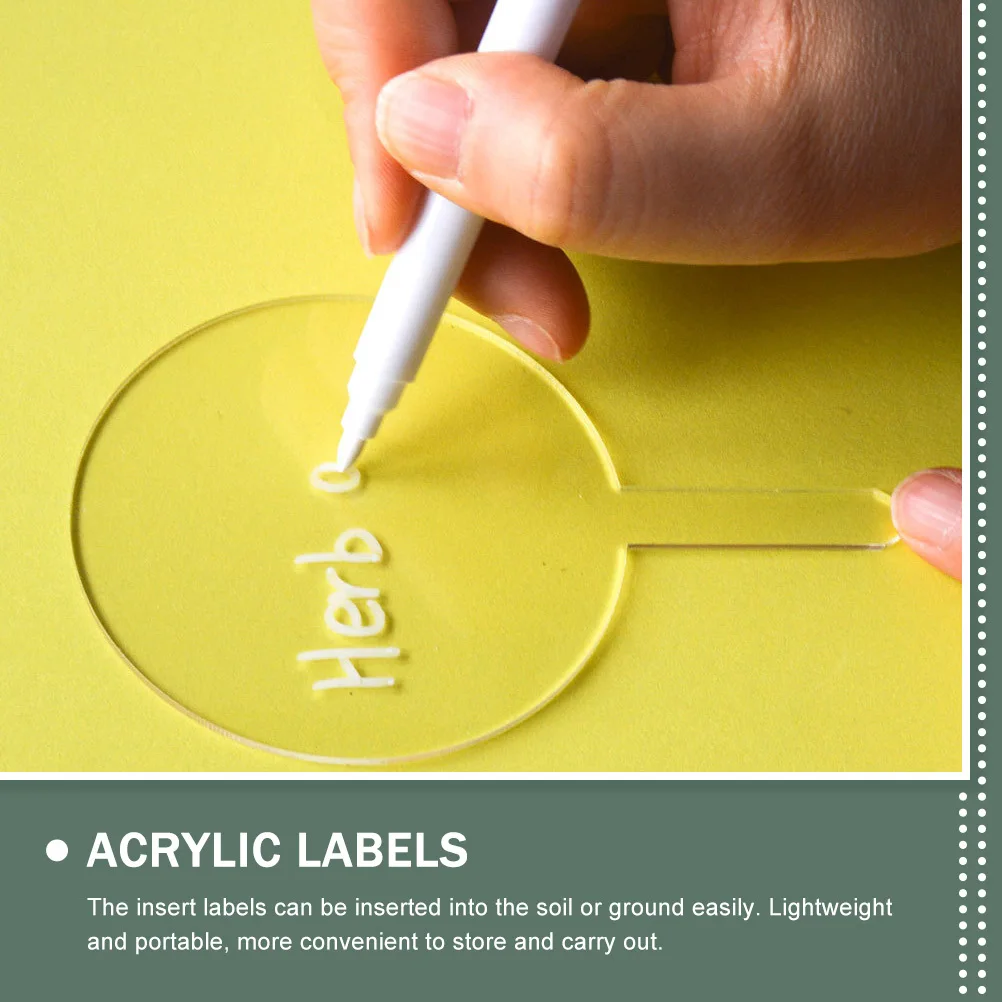 

6pcs Garden Markers Acrylic Plant Labels For Soil Insertion Lightweight Plant Name Tags Flower Identifying Boards Ground Tag