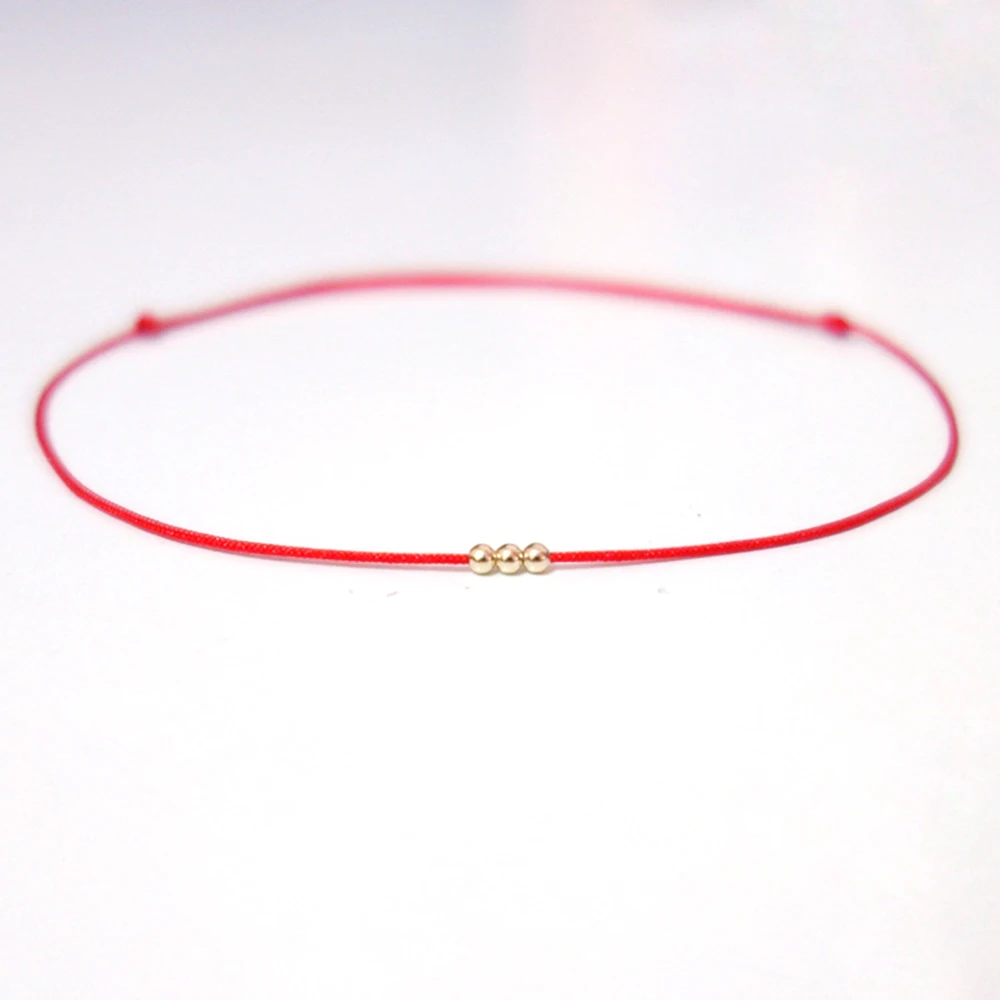 3 Beads Red String Bracelet Three Wish Bracelet Amulet Kabbalah Protection Bracelet Lucky Charm Couple Bracelet