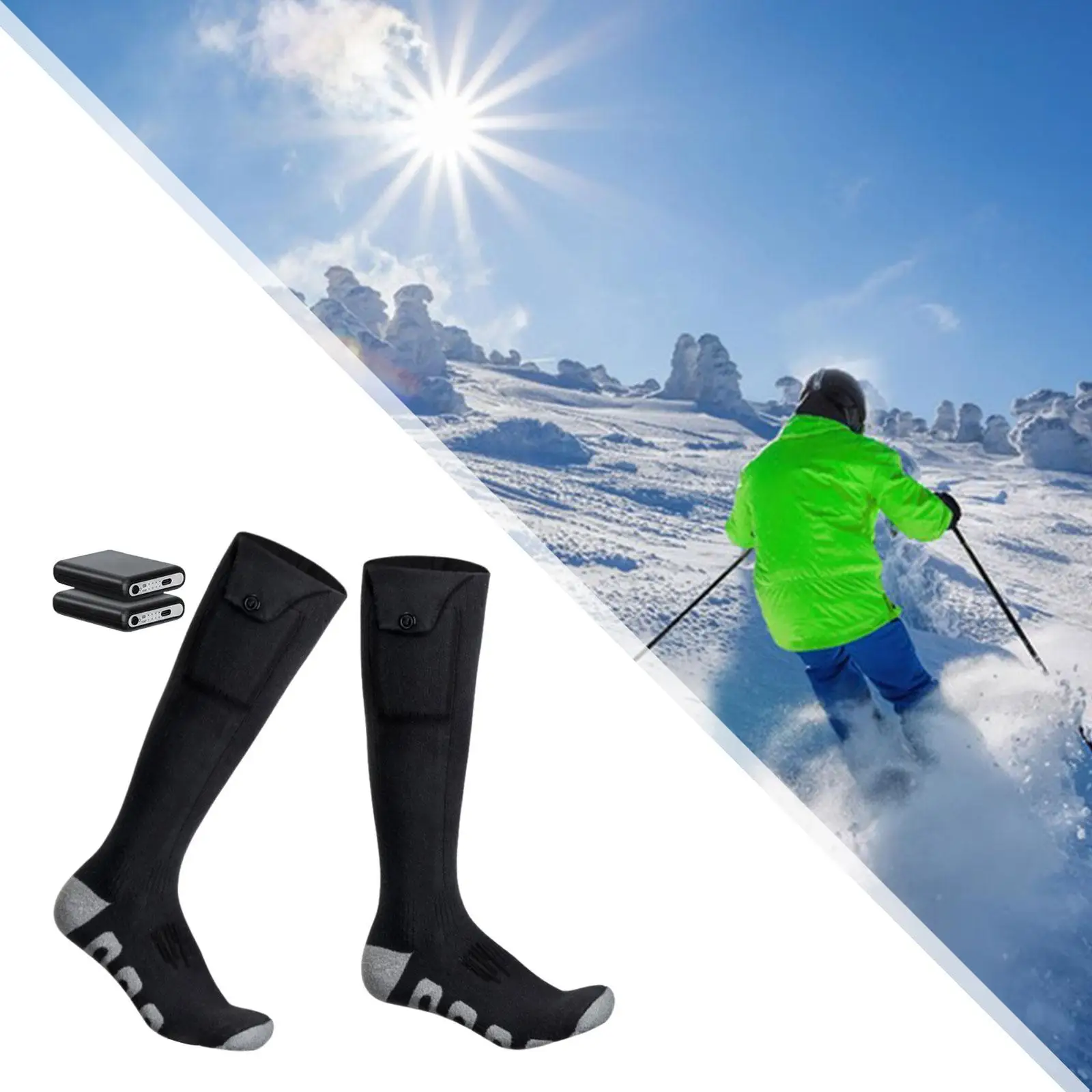 

Heated Socks for Women Men Washable Thermal Socks for Skiing Cycling Camping