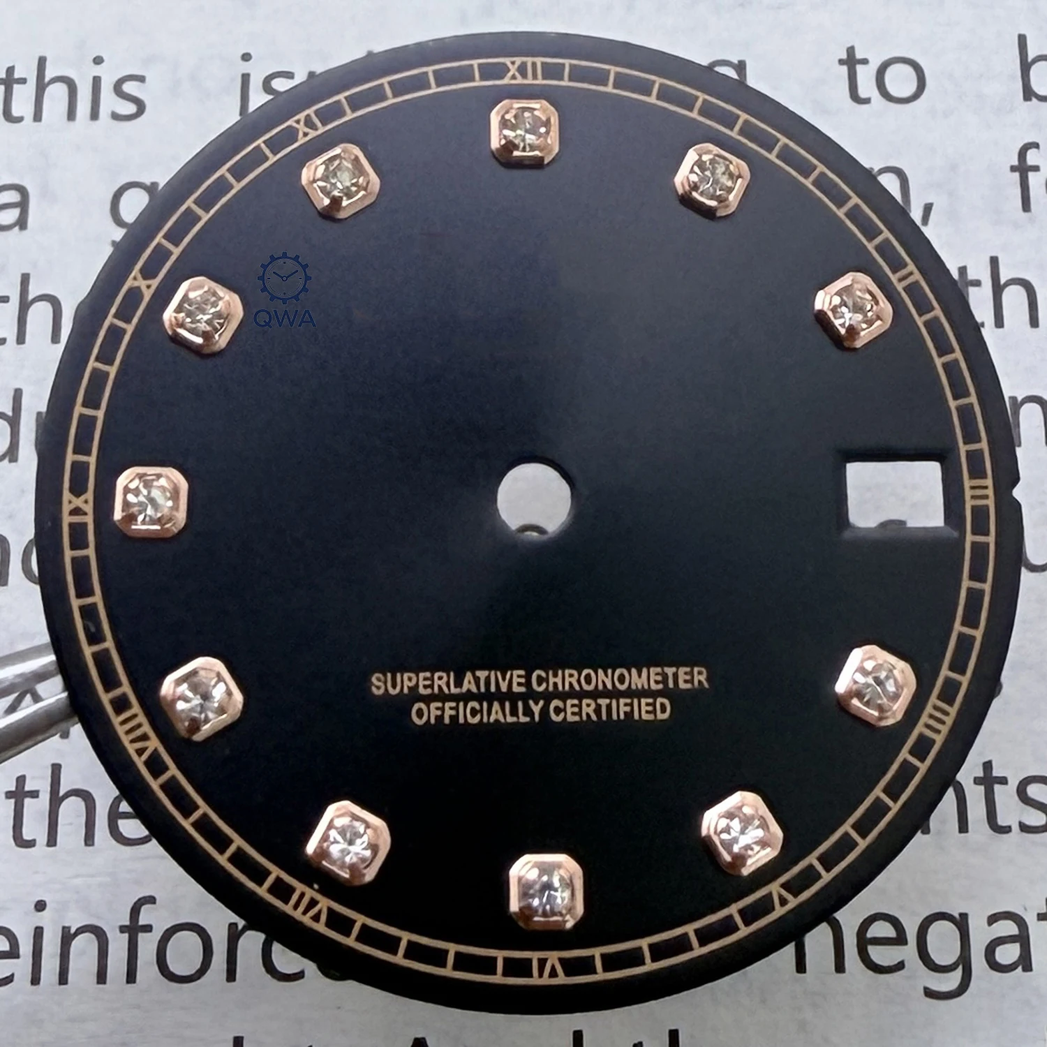 QWA 28,5mm NH35 diamante Sunray reloj S Dial Fit NH35/NH36/4R/7S accesorios de reloj automático