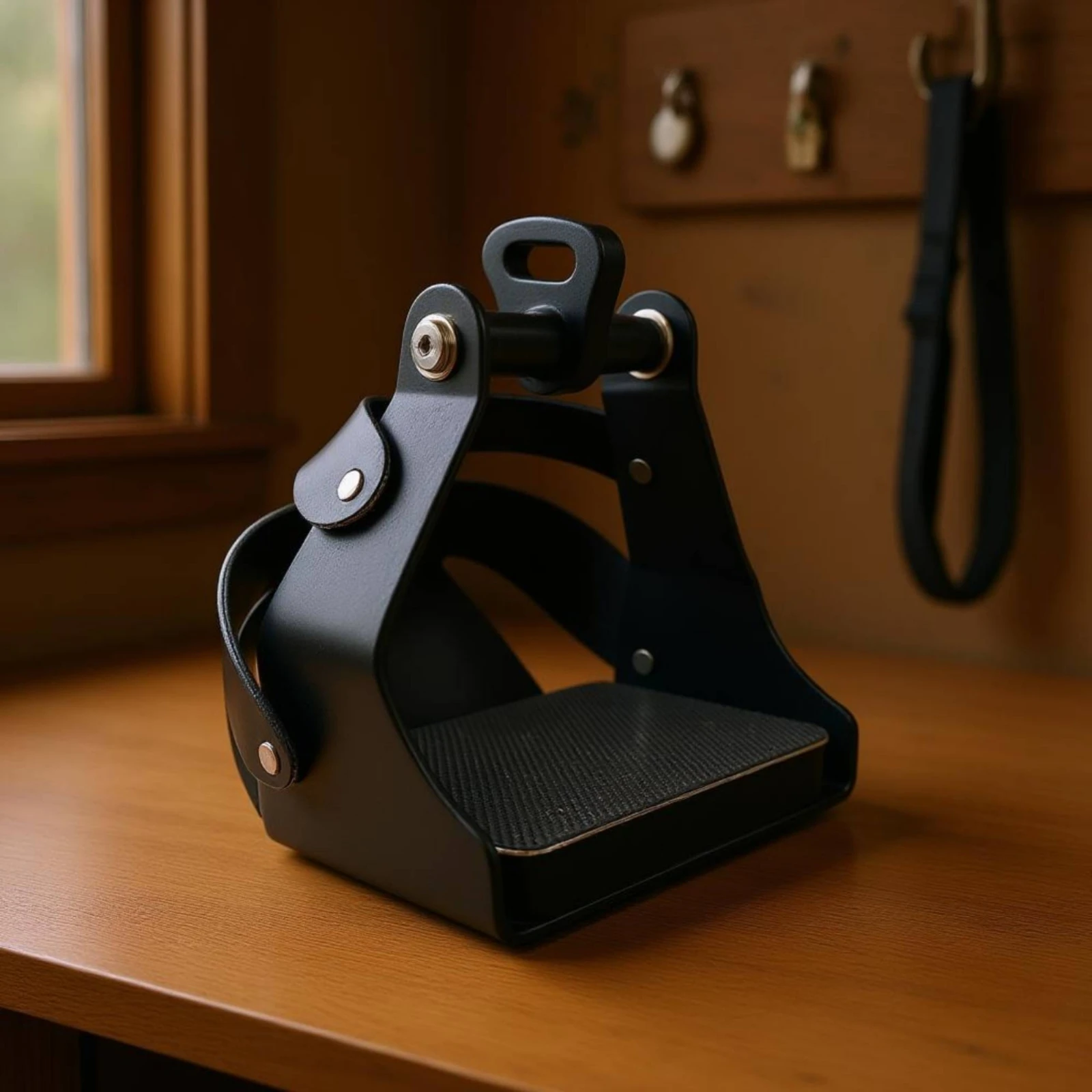 Safety Stirrup unobstructedSided English Riding Stirrup Equestrian Gear Black Lightweight