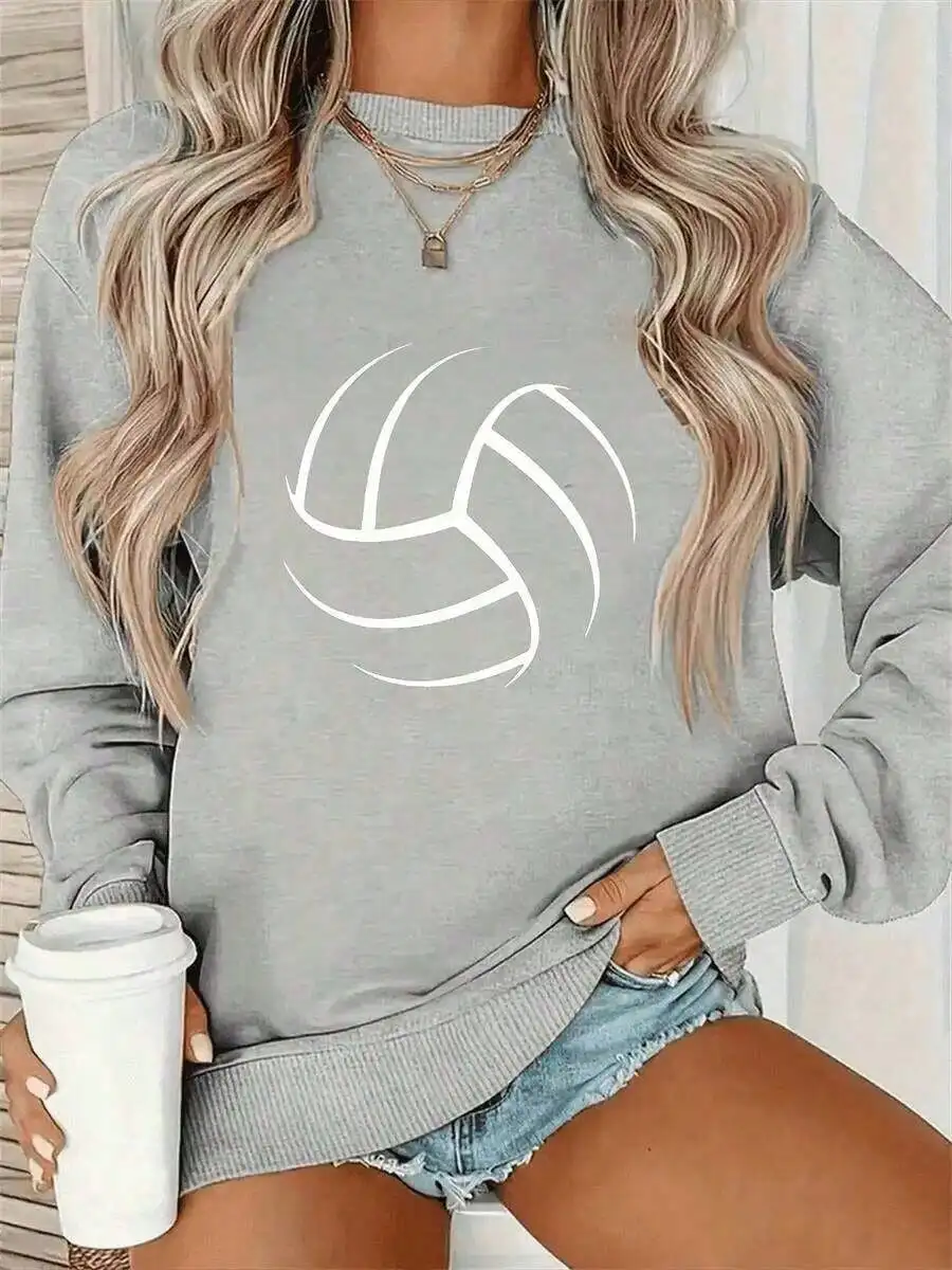 

Рождественский наряд для женщин, унисекс, модный свитшот с длинными рукавами и волейбольными полосками