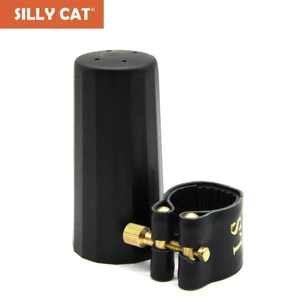 USA Jazz style Genuine Leather Saxophone Ligature Bakelite Mouthpiece Ligature Bb Clarinet Ligature Clip Alto Tenor Soprano Sax