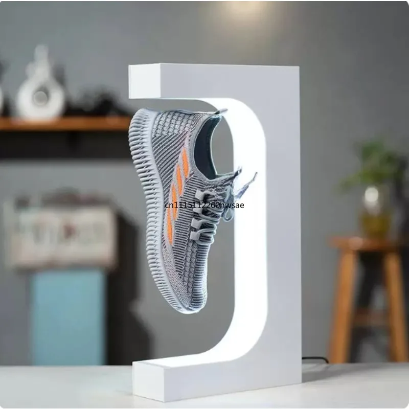 LED Magnetic Rotation Shoe Display Stand Levitation Floating Shoes Sneaker Home Decor Shoes Storage Shoes Shop Sample Showcase