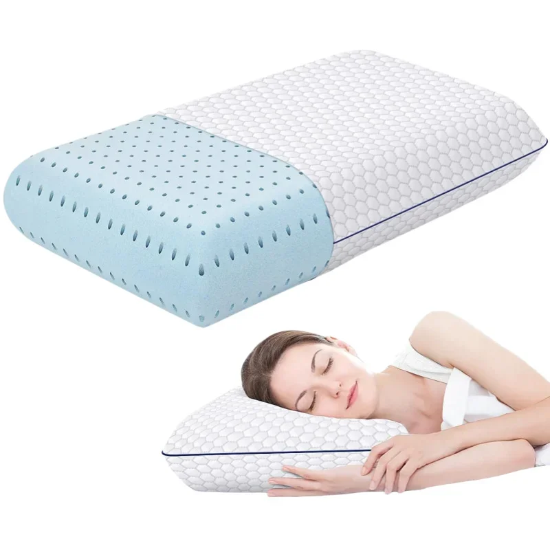 Luxury Cooling Gel Memory Foam Bed Pillows Ergonomic Soft for Side and Stomach Sleepers Comfortable Sleep Experience