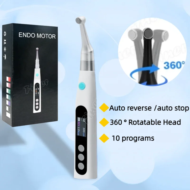 Dental Endo Motor 16:1 Reduction Contra Angle Endo Handpiece 360° Rotatable Reciprocating Endomotor Root Canal Treatment