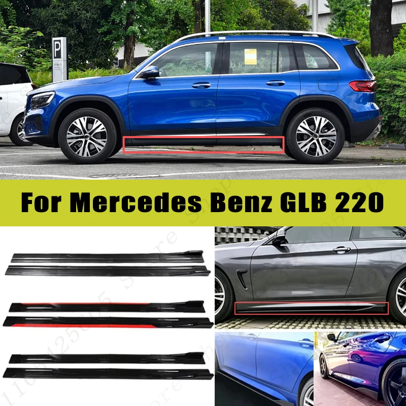 For Mercedes Benz GLB 220 Racing Sport Side Skirts 2.0/2.2M 86.6" ABS Splitters Extended Lip Body Kit Bumper Modified Parts 8Pcs