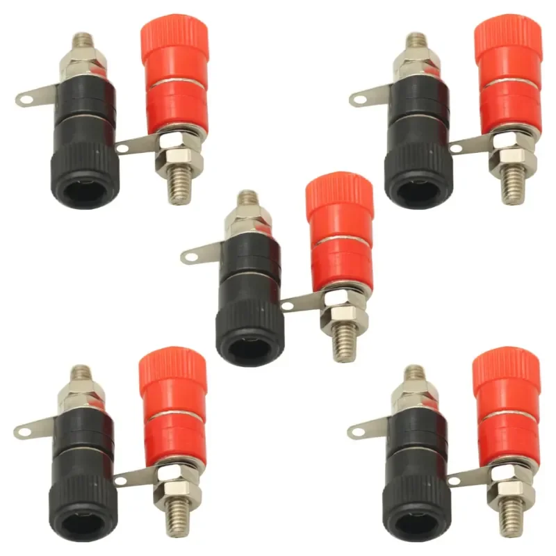 4mm Banana Female Jack Binding Post Adapter Nickel Plated Banana Plug Socket Nut Terminal Block Amplifier Connector NEW