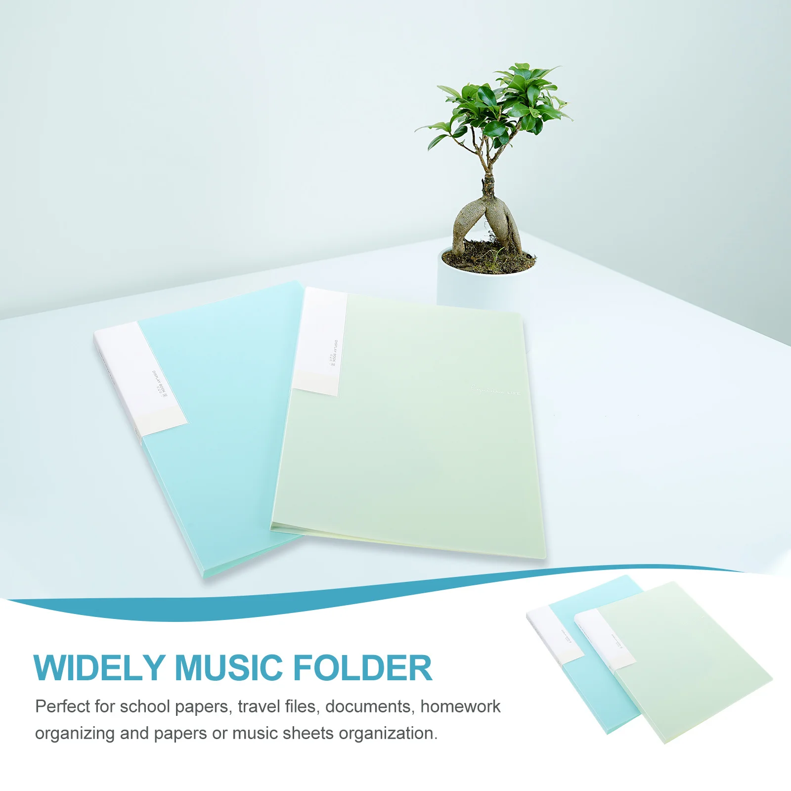 

2pcs A4 File Folder Waterproof Music Binder Portable Student File Binder For School Office Music Supplies Wear-Resistant