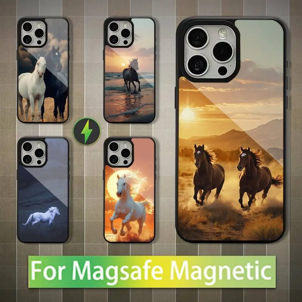 

Painting Galloping Horse Phone Case For iPhone 16,17,15,14,13,12,11,Pro,Max,Plus,Mini,Magsafe,Magnetic Wireless Charging Case