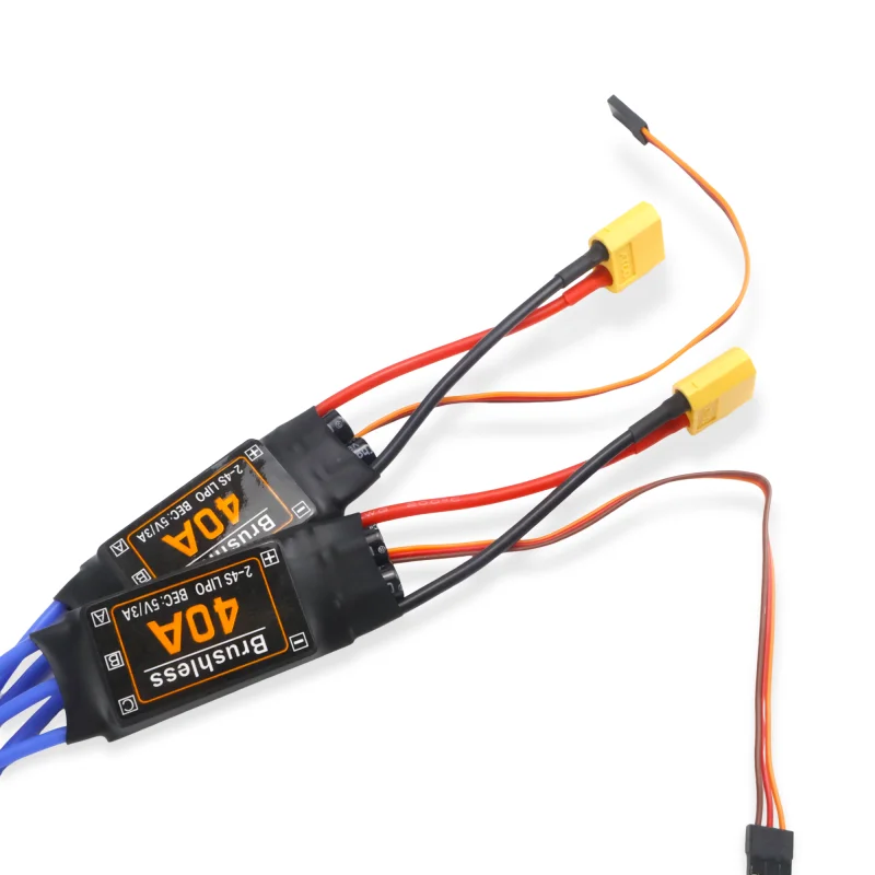 Novo 1 pçs 40a sem escova esc xt60 plug durável rc quad brinquedos componentes acessórios controlador peed motor fpv quadcopter helicóptero