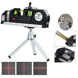 Laser Level Line Tool Multipurpose Laser Level Kit Standard Cross Line Lase 8 Feet Measure Tape Ruler With Metal Tripod Stand