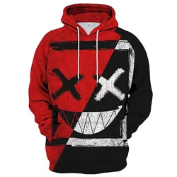 XOXO Pattern Fashion Devil Smiling Face 3D Printing Hoodie Men's Casual Funny Pullover Hip Hop Autumn New