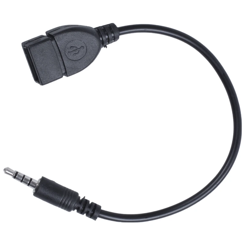 Jack USB, AUX, jack da 3.5mm per cavo di ricarica dati audio nero