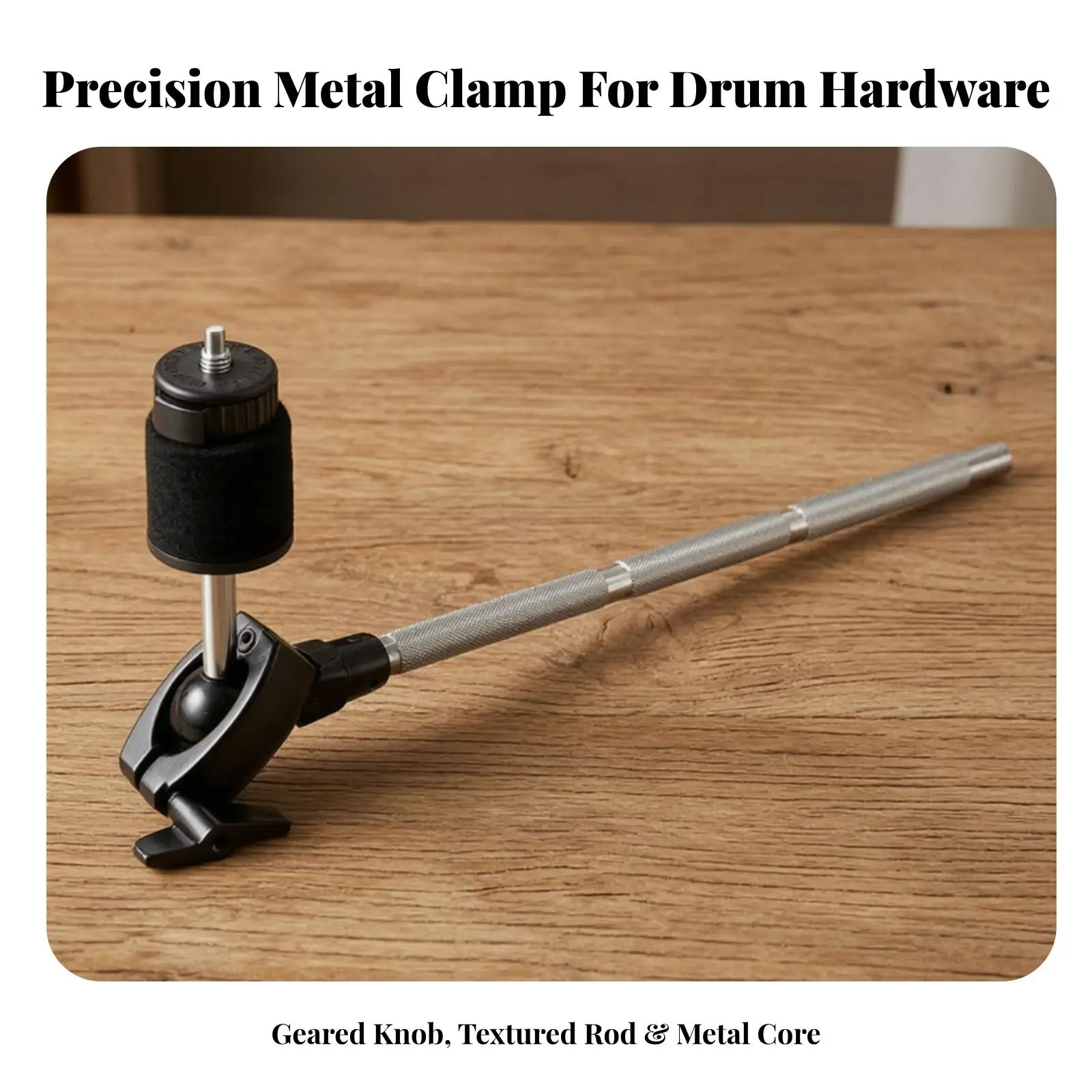 Drum Rack Extension Clamp Metal Black Head for Percussion Setup Extra Reach Cymbal Placement Auxiliary Drum Accessories