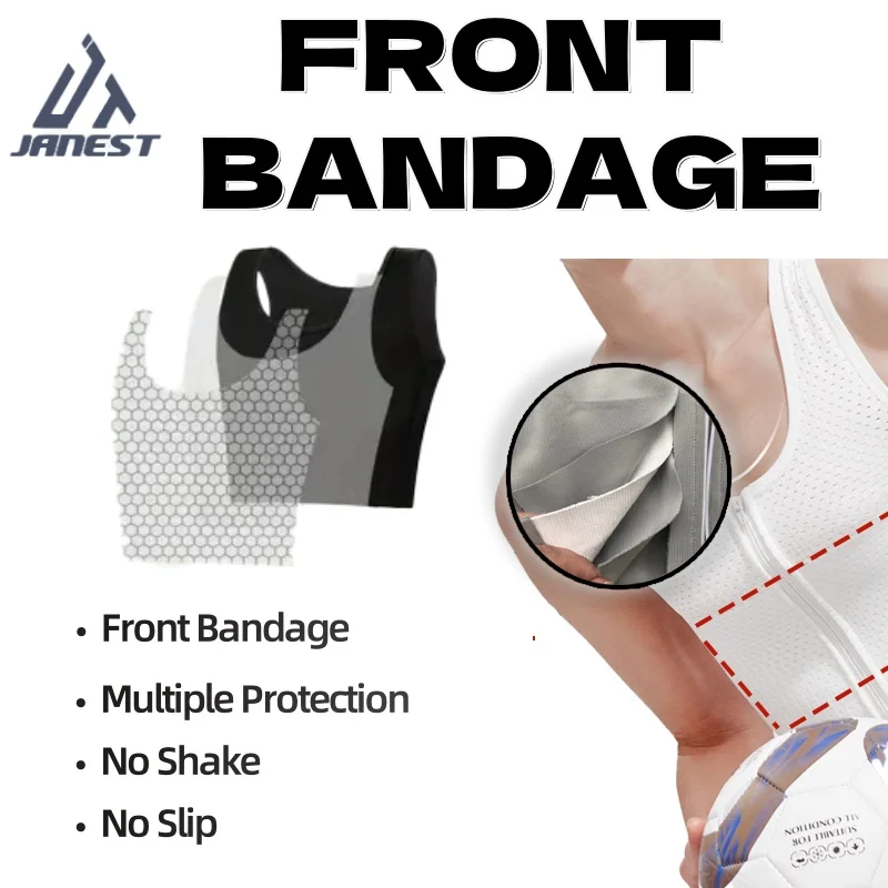 Bandage Chest Binder Zipper Mesh Breast Binder Front Bandage Trans Binder Tomboy Crop Top Flat Slim Sportswear