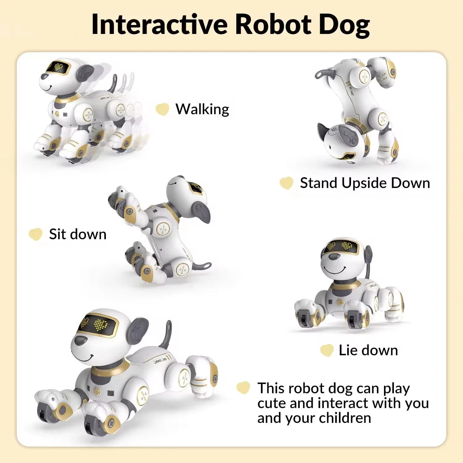 Cane robot telecomandato programmabile con funzione touch Canto Danza Camminata Cane robot acrobatico interattivo intelligente Natale