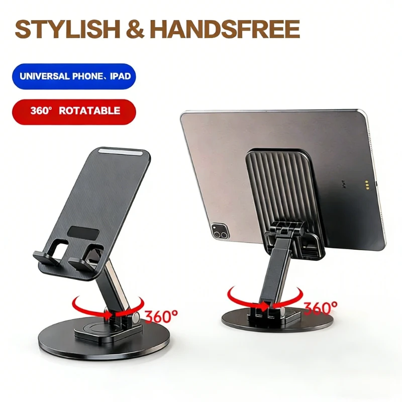 

360 ° Вращающийся складной держатель для телефона и планшета, настольная подставка для iPhone 17 16 15 14 13 12, Samsung, крепление для мобильного телефона