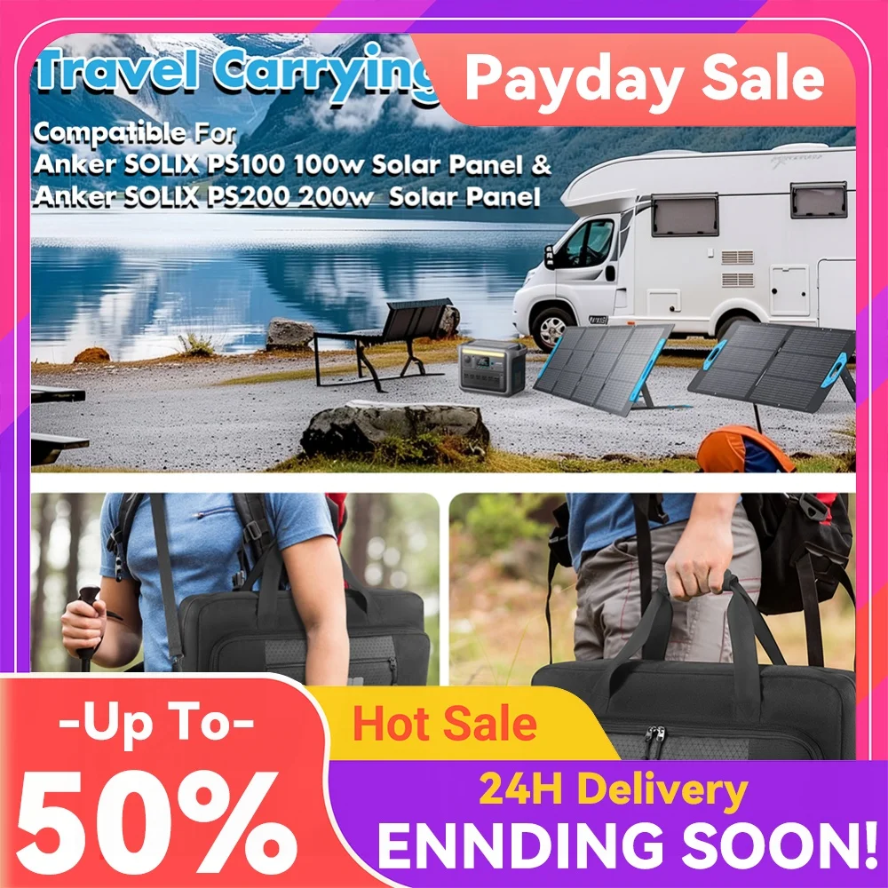 Bluetti Solar Panel Storage Bags with Shoulder Straps Portable Protection Shoulder Bag Waterproof for Portable Solar/BLUETTI 100W & 200W portable power station