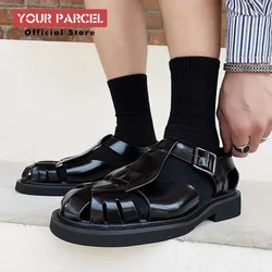 Original Design New Style Baotou Roman Sandals Men's Hollow out Fisherman's Shoes Personalized niche IG beach shoe trend