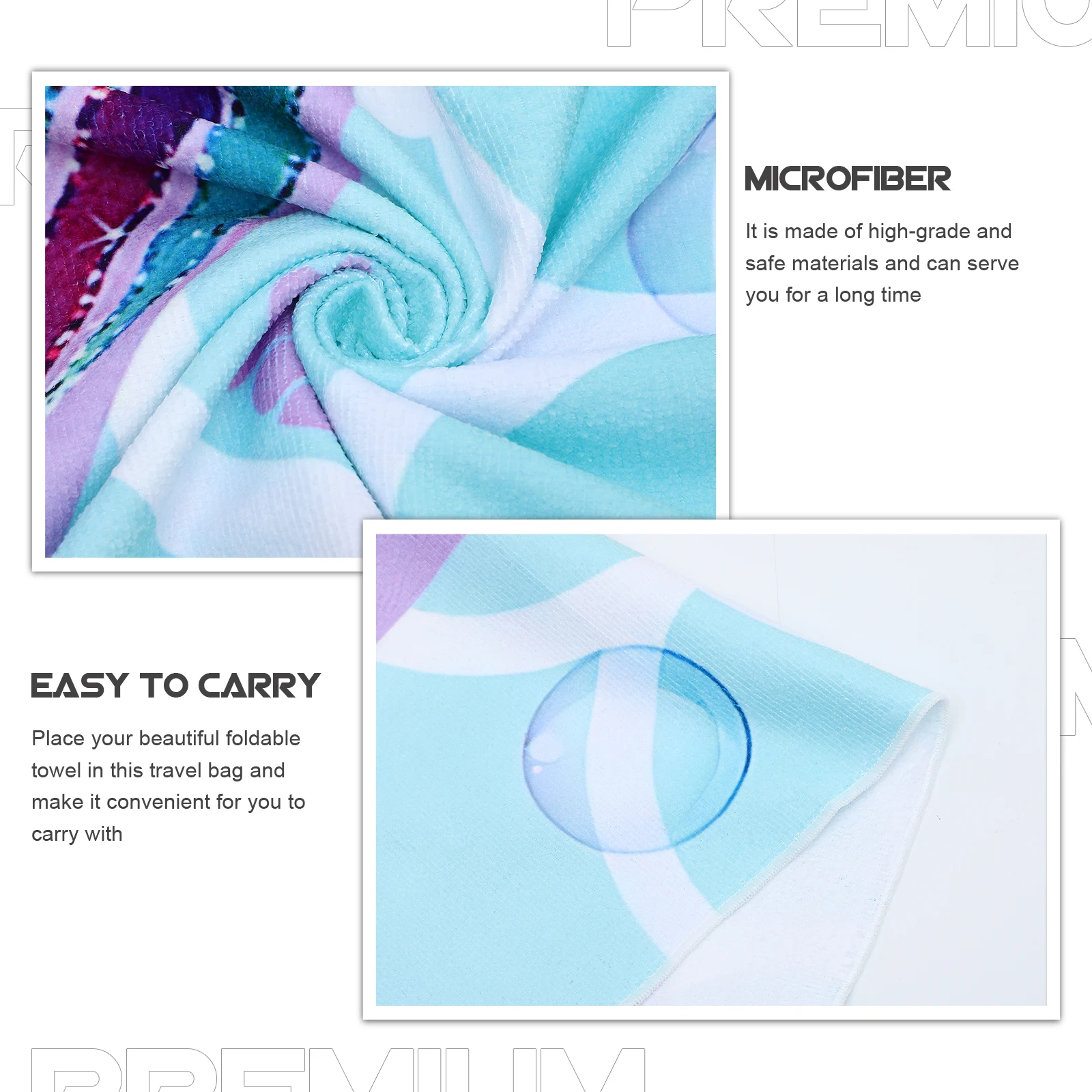 

Microfiber Beach Towels Quick Drying Portable Foldable Travel Printed Girls Towel Soft Texture Gym Swim Camping Yoga