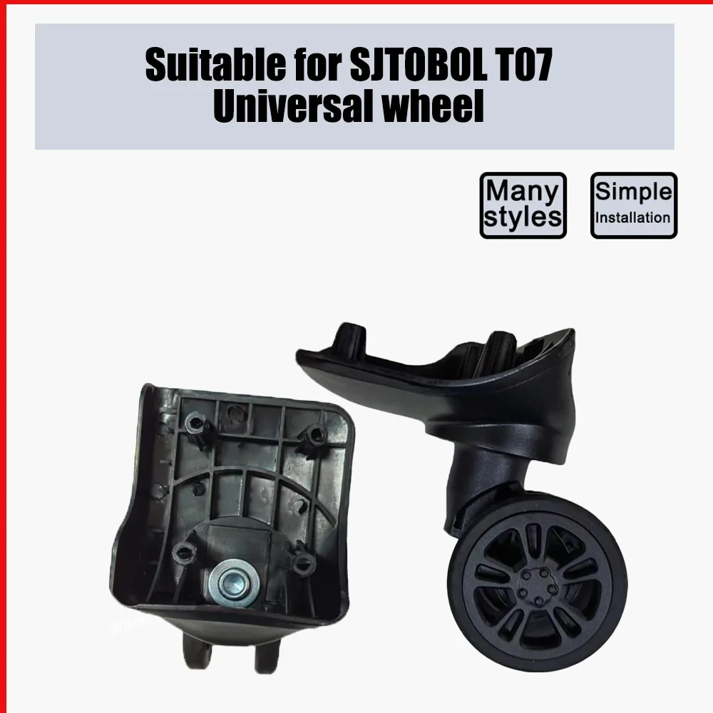 For SJTOBOL T07 Trolley Case Wheel Pulley Sliding Casters Universal Wheel Luggage Wheel Slient Wear-resistant Smooth Black