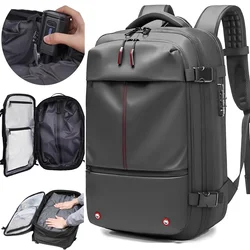 Vacuum Compression Backpack With Pump 60L Expandable Travel Backpacks Anti Theft Vacpack  Airline Approved Business school Bag